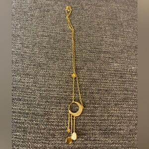 J. Crew Gold Crescent Moon and Dangle Charm Necklace